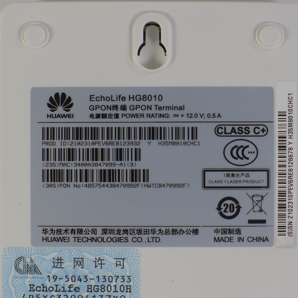Gpon Huawei HG8010 HG8010H single ethernet port terminal FTTH ONT apply ...