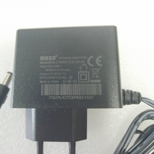 MOSO AC 100-240V to DC 12V 1A Power Adapter Supply Charger For EU standard Plug
