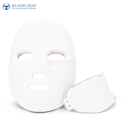 Wireless Facial & Neck LED Photon Therapy 7 Color Light Treatment Skin Rejuvenation Whitening Beauty Daily Skin Care Mask