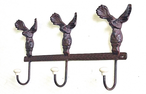 Iron TRIPLE Wall Hook, DEER