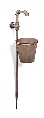 CAST IRON GARDEN STAKE WITH POT