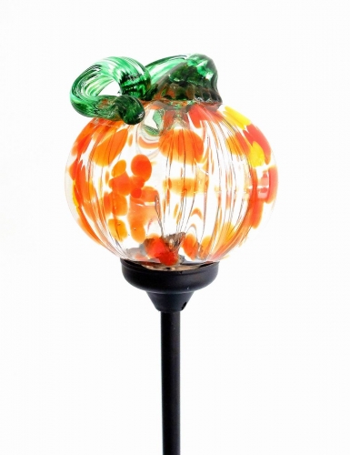 Decorative Handmade Glass Garden Solar Lights  - PUMPKIN