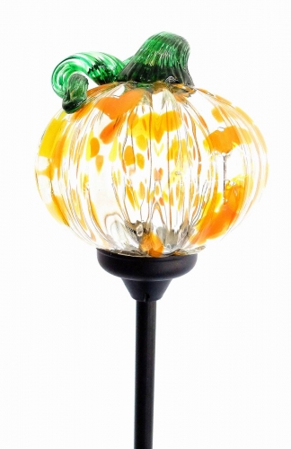 Decorative Handmade Glass Garden Solar Lights  - PUMPKIN
