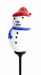 Decorative Handmade Glass Garden Solar Lights  - SNOWMAN