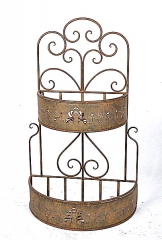 2-Tier Rustic Metal Wall Rack