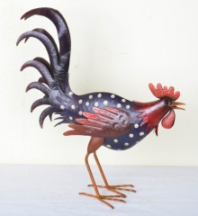 Hand Paint Metal ROOSTER Chicken Yard Art Barn Farm