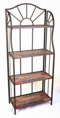 4-Tier Metal and Wooden Folding Shelf