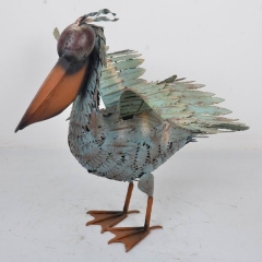 Hand Paint Metal Pelican Yard Art Barn Farm