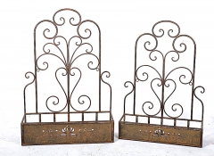 Set of 2 Rustic Metal Wall Rack