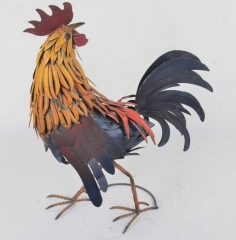 Hand Paint Metal ROOSTER Chicken Yard Art Barn Farm