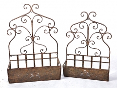 Set of 2 Rustic Metal Wall Rack