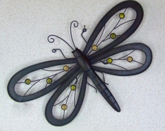 Metal Dragonfly Wall Art Sparkling Gems Decor