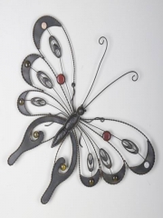 Metal Butterfly Wall Art Sparkling Gems Décor