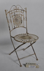 Decorative Rustic Wrought Iron Metal Outdoor Patio. FOLDING CHAIR