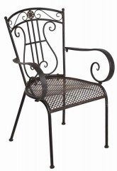 Decorative Rustic Wrought Iron Metal Outdoor Patio. ARMCHAIR Lock Down