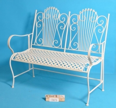 Decorative Rustic Wrought Iron Metal Outdoor Patio. FOLDING BENCH