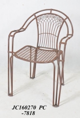 Decorative Rustic Wrought Iron Metal Outdoor Patio. ARMCHAIR