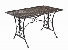 Decorative Rustic Wrought Iron Metal Outdoor Patio. RECT. LARGE TABLE Lock Down