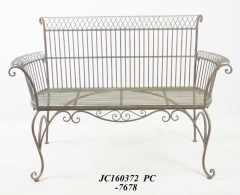 Decorative Rustic Wrought Iron Metal Outdoor Patio. BENCH Lock Down