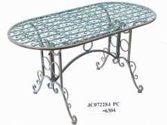 Decorative Rustic Wrought Iron Metal Outdoor Patio. OVAL TABLE Lock Down