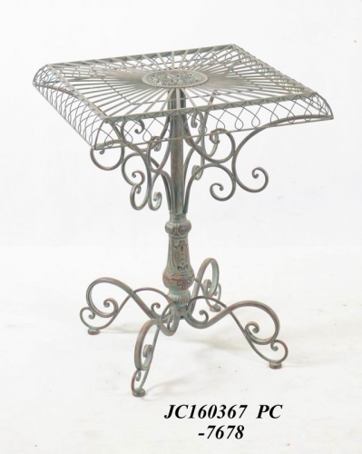 Decorative Rustic Wrought Iron Metal Outdoor Patio. SQUARE TABLE Lock Down