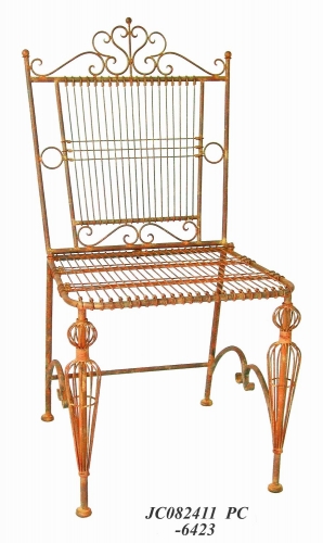 Decorative Rustic Wrought Iron Metal Outdoor Patio. CHAIR Lock Down
