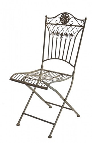 Decorative Rustic Wrought Iron Metal Outdoor Patio. FOLDING CHAIR