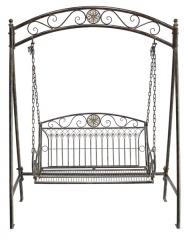 Decorative Rustic Wrought Iron Metal Outdoor Patio. SWING CHAIR Lock Down