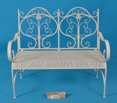 Anti White Metal Outdoor Classic Patio Bench