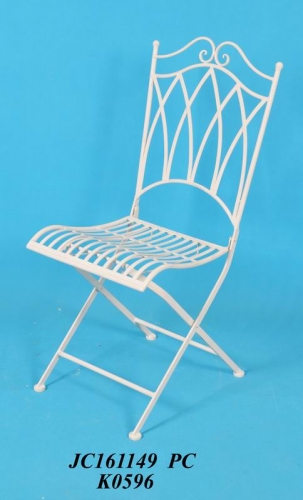 Decorative Rustic Wrought Iron Metal Outdoor Patio. FOLDING CHAIR