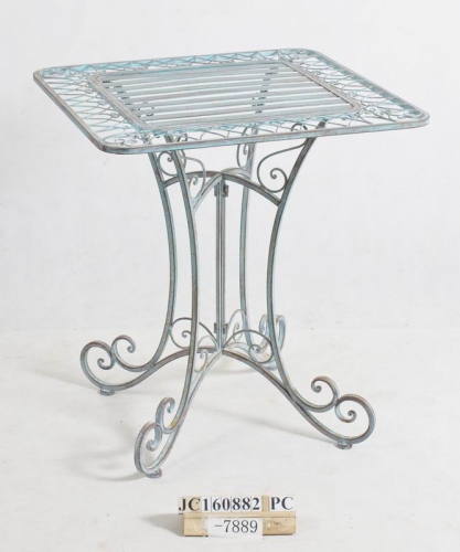 Decorative Rustic Wrought Iron Metal Outdoor Patio. SQUARE TABLE Lock Down