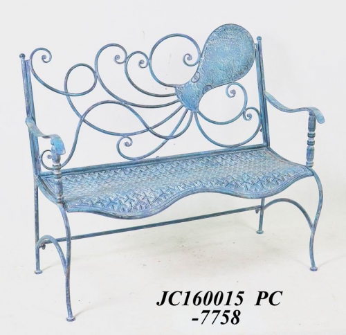 Antique Ocean octopus metal garden bench