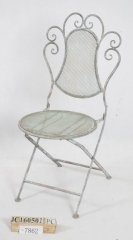 Decorative Rustic Wrought Iron Metal Outdoor Patio. FOLDING CHAIR