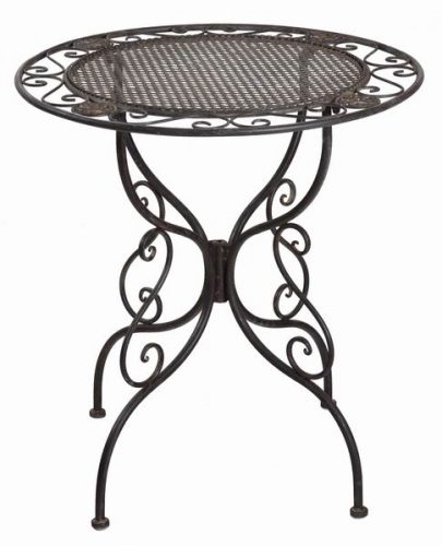 Decorative Rustic Wrought Iron Metal Outdoor Patio. RD. TABLE Lock Down