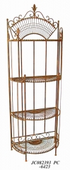 Decorative Rustic Wrought Iron Metal Outdoor Patio. 4-TIER SHELF