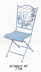 Decorative Rustic Wrought Iron Metal Outdoor Patio. FOLDING CHAIR