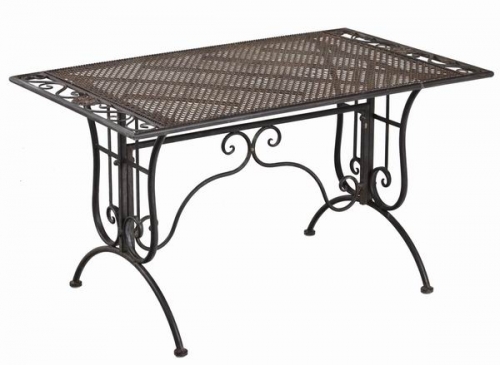 Decorative Rustic Wrought Iron Metal Outdoor Patio. RECT. TABLE Lock Down