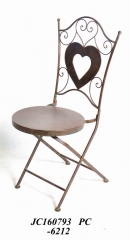 Decorative Rustic Wrought Iron Metal Outdoor Patio. FOLDING CHAIR