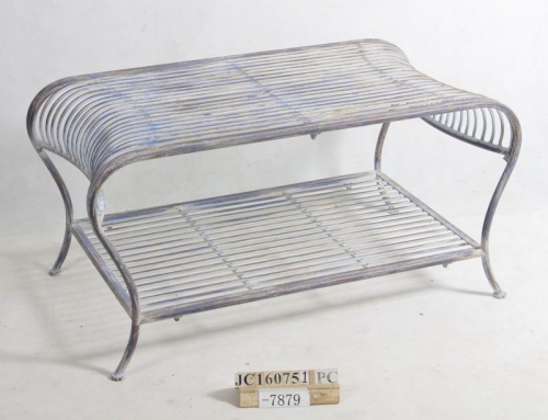 Decorative Rustic Wrought Iron Metal Outdoor Patio. COFFEE TABLE Lock Down