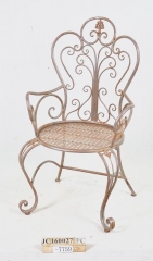 Decorative Rustic Wrought Iron Metal Outdoor Patio. ARMCHAIR Lock Down