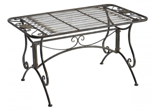 Decorative Rustic Wrought Iron Metal Outdoor Patio. COFFEE TABLE Lock Down