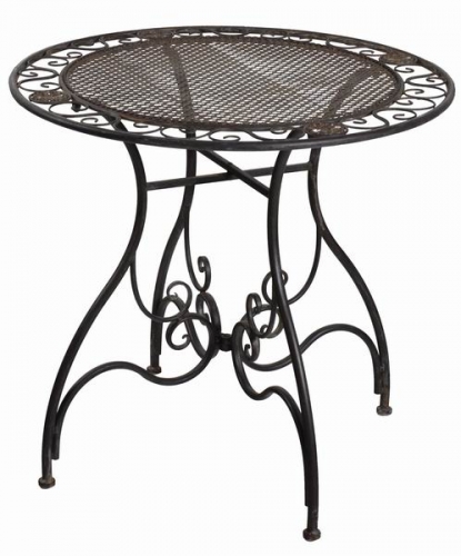 Decorative Rustic Wrought Iron Metal Outdoor Patio. RD. TABLE Lock Down
