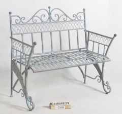 Decorative Rustic Wrought Iron Metal Outdoor Patio. BENCH Lock Down