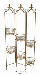Rustic Wrought Iron folding plant holder
