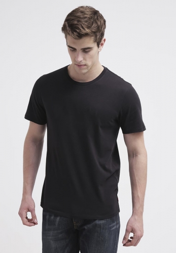 Men  Solid Cotton Crewneck Tee