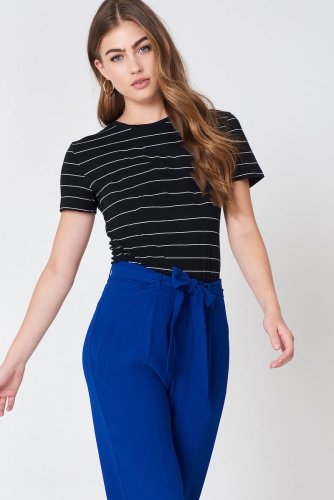 2018 new hot fashion casual sports striped female T-shirt