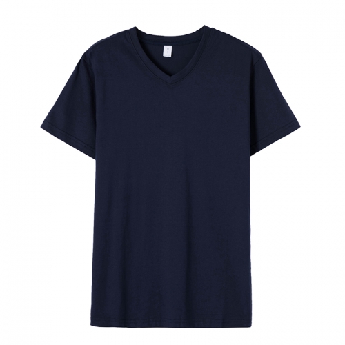 2018 new casual sports men's cotton V-neck T-shirt
