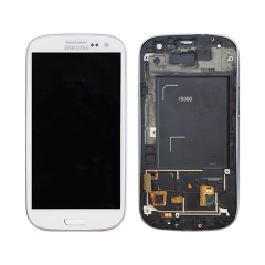 For Samsung Galaxy S3 i9300 LCD Touch Digitizer Assembly With Frame Royal White