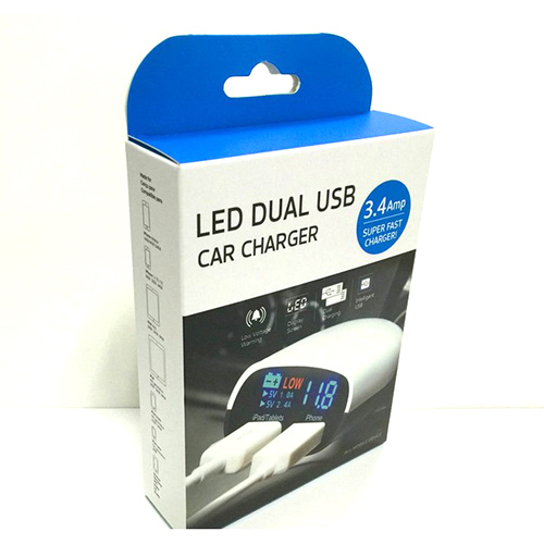 Hot seller LED Car charger  3.4A Dual USB