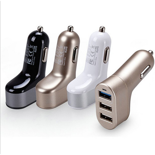 New 3 USB Car Charger 5.1A Smart Charger